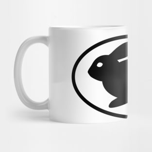 black print rabbit white Mug